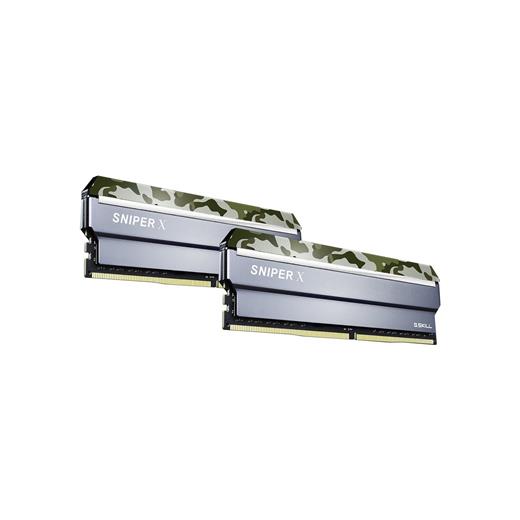 Gskill SniperX Gri Kamuflaj DDR4-3200Mhz CL16 16GB (2X8GB) DUAL (16-18-18-38) 1.35V F4-3200C16D-16GSXWB