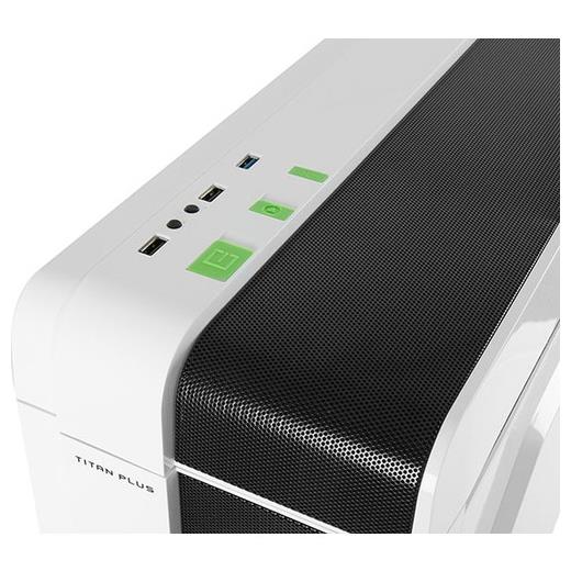 Everest Rampage Tıtan Plus Beyaz 2*12Cm Yeşil Led Fan Usb 3.0 Kasa