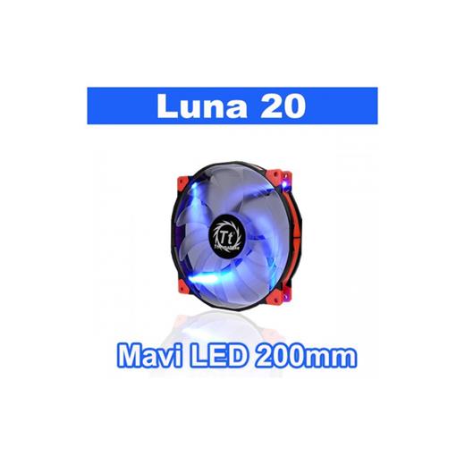Thermaltake Luna 20 Titreşimsiz 200mm Mavi Ledli Yüksek Performanslı Sessiz Kasa Fanı CL-F024-PL20BU-A