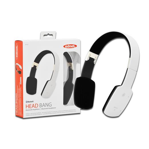 ED-83132 ednet Katlanabilir Bluetooth Kulaklık (ednet Bluetooth "Head Bang" Headphone), Beyaz Renk