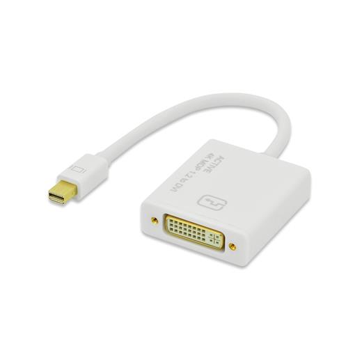 ED-84518 ednet Mini DisplayPort (Mini DP) Dvi-I Adaptörü, Kablolu, mini DP Erkek - Dvi-I (24+5) Dişi, 2160p, 2x zırhlı, AWG32, 0.20 metre, 4K/2K, 2160p, aktif çevirici, UL, CE, beyaz renk, nikel kaplama