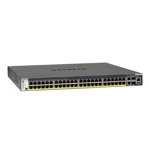 NG-GSM4352PA Stackable Managed Switch (M4300-52G-PoE+ 550W PSU (GSM4352PA))<br>
48 x 1G PoE+<br>
2 x 10GBASE-T<br>
2 x SFP+ (550W PSU)