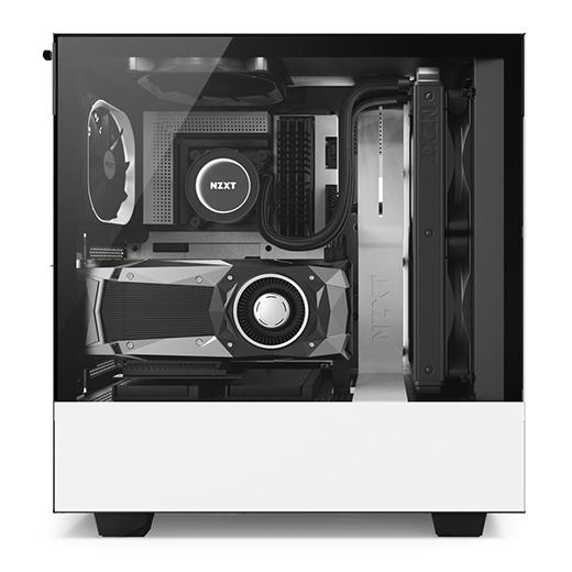 NZXT H500i Beyaz Siyah Temp. Cam RGB Akıllı ATX Kasa Psu Yok