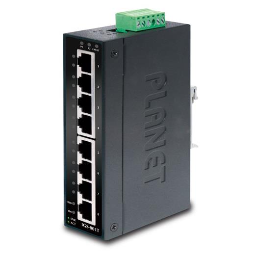 PL-IGS-801T Endüstriyel Tip Yönetilemeyen Switch (Industrial Unmanaged Switch)<br>
8-Port 10/100/1000Mbps<br>
IP30, -40~75 Derece C