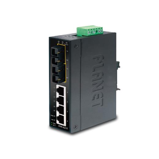 PL-ISW-621TS15 Endüstriyel Tip Yönetilemeyen Ethernet Switch (Industrial Unmanaged Ethernet Switch)<br>
4-Port 10/100Base-TX <br>
2-Port 100Base-FX Single-mode SC 15 km<br>
IP30, 40~75 Derece C