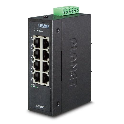 PL-ISW-800T Endüstriyel Tip Yönetilemeyen Kompakt Ethernet Switch (Industrial Unmanaged Ethernet Switch)<br>
8-Port 10/100Base-TX <br>
IP30, 40~75 Derece C