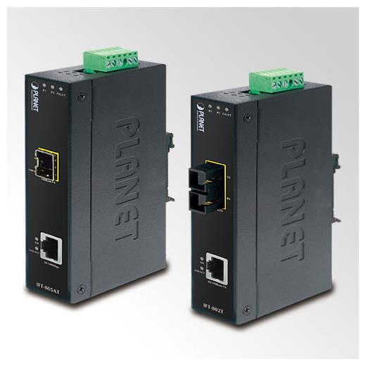 PL-IFT-802TS15 Endüstriyel Tip Media/Rate Converter <br>
10/100Base-TX <--> 100Base-FX (SM, 15 km)<br>
(-40 ~ +75 Derece C)<br>
10/100Base-TX to 100Base-FX Industrial Media Converter - 15km, (-40~75 degrees C)