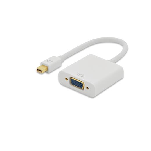 ED-84510 ednet Mini DisplayPort <-> VGA Adaptör Kablosu, DP Erkek- HD15 Dişi, 0.15 metre, DP 1.1a uyumlu, UL, beyaz renk 