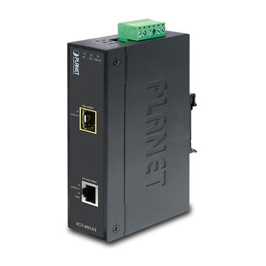 PL-IGT-805AT Endüstriyel  Tip Media Converter 10/100/1000BASE-T to 100/1000BASE-X SFP Media Converter