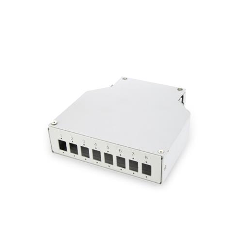 DN-96891 Din Rail Sonlandırma Kutusu/Splice Box, 8 x LC/DX Coupler için, (E) 125 x  (B) 130 x (Y) 35 mm 