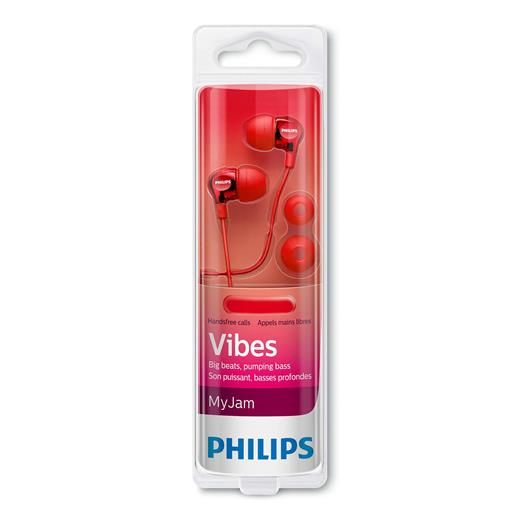 Philips She3705 Mikrofonlu Kulak İçi Kulaklık, Kırmızı