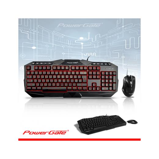 Powergate Km-A7 Işıklı Klavye Mouse Set Usb