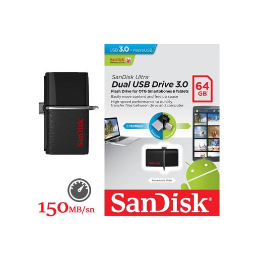 Sandisk Ultra Dual Otg Usb 3.0 - 64 Gb Bellek - Sddd2-064G-Gam46