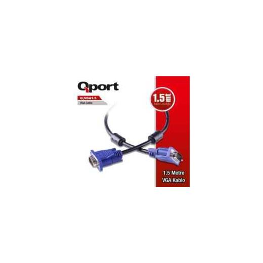 Qport Vga Monitör Kablosu 1,5 Metre (Q-Vga 1.5)