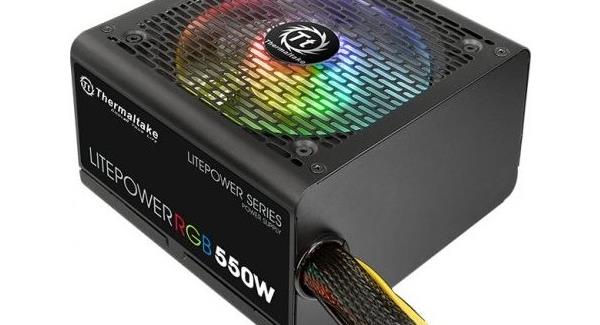 Resim THERMALTAKE LITEPOWER RGB 550W APFC 12CM FANLI PSU PS-LTP-0550NHSANE-1 