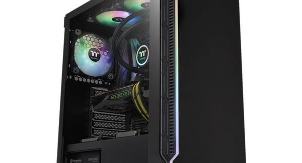 Resim Thermaltake H200 Tempered Glass RGB Şerit ledli Pencereli Siyah MidTower Oyuncu Kasası CA-1M3-00M1WN-00 