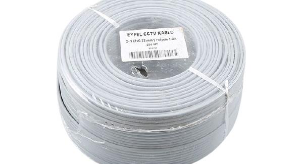 Resim Eyfel EF-C250 2+1 0,22 Folyolu Lüks CCTV Kablo (250M) 
