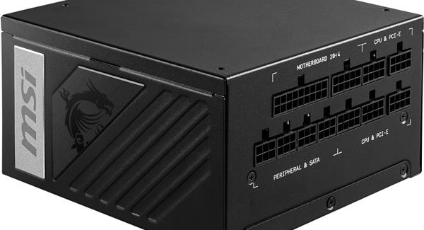 Resim MSI MPG A1000G PCIE5 1000W 80+ GOLD POWER SUPPLY MSI MPG A1000G PCIE5 1000W 80+ GOLD POWER SUPPLY