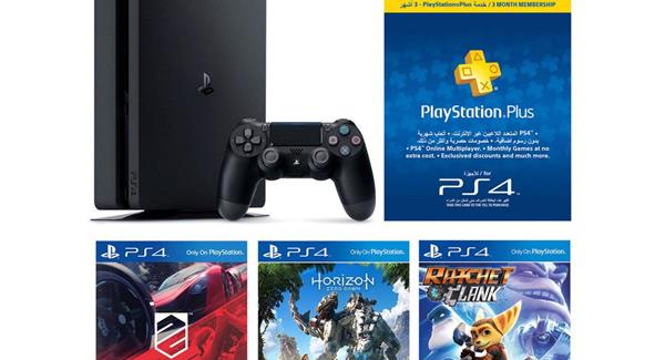 Resim PS4 500GB + HZD + DC + R&C + 3m PS Plus 