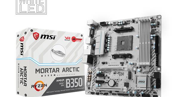 Resim Msi B350M Mortar Arctıc - Amd Ryzen Am4 Ddr4 Anakart 
