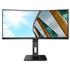 34 Aoc Cu34P2C 4Ms 100Mhz 1Xhdmı 1Xdp Usb Type-C Wqhd 3440X1440 Hoparlör Yükseklik Ayarı Curved Pıvot Vesa Siyah Monitör