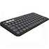 Logıtech K380S Pebble Keys 2  Siyah, 920-011859 Bluetooth Türkçe Q Multimedya Mini Klavye
