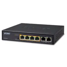PL-FSD-604HP Yönetilemeyen Masaüstü Tip Switch (Unmanaged Desktop Switch) 4-Port 10/100TX IEEE 802.3at/af PoE+ Injector (Per port 30.8 watt) (PoE Güç Bütçesi maks. 60 Watt) 2-Port 10/100TX
