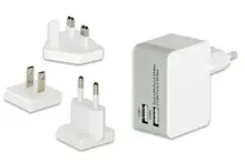 ED-31808 ednet Evrensel (EU/UK/US) Seyahat Şarj Seti , 2 x USB Port
