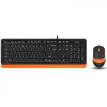 A4 TECH F1010 USB Q Trk Optic Mouse Siyah/Turuncu Standart Klavye - Mouse Set