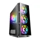 PowerBoost VK-D502T 650w 80+ USB 3.0 ATX Tempered Glass Single Ring Rainbow fan siyah Kasa VK-D502T