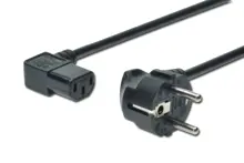 Assmann AK-440102-018-S Güç Kablosu Cee 7/7 (Typ-F) - C13 90Ø Açılı Erkek / Dişi 1.8 Metre H05Vv-F3G 0.75Qmm Siyah Renk Power Cord Cee 7/7 (Typ-F) - C13 90Ø Angled M/F 1.8M H05Vv-F3G 0.75Qmm Black