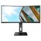 34 Aoc Cu34P2C 4Ms 100Mhz 1Xhdmı 1Xdp Usb Type-C Wqhd 3440X1440 Hoparlör Yükseklik Ayarı Curved Pıvot Vesa Siyah Monitör