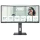 34 Aoc Cu34P3Cv 4Ms 100Mhz 1Xhdmı 1Xdp Usb Type-C Rj45 Wqhd 3440X1440 Hoparlör Yükseklik Ayarı Curved Vesa Siyah Monitör