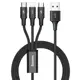 Baseus Rapıd 3In1 120 Cm Şarj Kablosu Siyah Giriş:Usb Çıkış:Type-C, Lightning, Micro Usb Cajs000001 