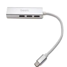 BA-USB-HB3C-3A1GT Beek 3 Port USB 3.0 Tip C Hub, 1 x 10/100/1000 RJ45 Dişi Yuva, 3 x USB A Dişi port, 1 x USB C Erkek port 