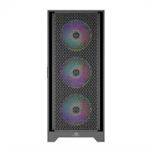 PowerBoost PB-P1600B USB 3.0 Mesh ARGB Fanlı Gaming Siyah Kasa (PSU Yok) E16 Black
