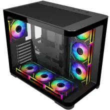 GameBooster GB-G2851BB Sea View USB 3.0, ATX 7 x ARGB Fanlı, Siyah Kasa (PSU Yok) 2851A Black