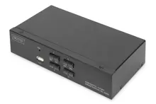 DS-12880 Digitus 4 Port USB 2.0 HDMI Tek Ekran Bağlantılı, 4K, KVM (Keyboard/Video Monitor/Mouse) Periferi (Çevre Cihazlarla (USB) Bağlantı Kurabilir) Switch, KVM bağlantı kablosu ürün beraberinde gelmektedir<br>Digitus 4 Port USB 2.0 HDMI S
