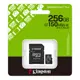 Kingston 256GB microSDXC SDCS3/256GB Canvas Select Plus Gen3 150MB/s A1 Card + Adapter