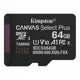 Kingston SDCS3/64GBSP 64GB microSDXC Canvas Select Plus Gen3 100R A1 Single Pack w/o ADP