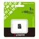 Kingston SDCS3/1TBSP 1TB MicroSDXC Canvas Select Plus Gen3 150R A1 Single Pack w/o ADP
