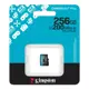 Kingston SDCG4/256GBSP 256GB MicroSDXC Canvas Go Plus Gen4 200MB/s A2 U3 V30 Card + w/o ADP