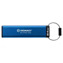 Kingston IKKP200-64GB 64GB IronKey Keypad 200, FIPS 140-3 Lvl 3 (Pending) Flash Bellek