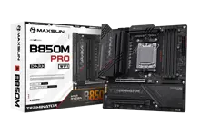 Maxsun Terminator B850M PRO DARK WIFI AM5 DDR5 7800 Mhz M2.HDMI mAtx AMD Anakart MS-TRM-B850M-PRO-DARK-WIFI