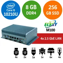 ELSKY M100 i5-10210U 6COM-4LAN 8GB 256GB Fansız Endüstriyel MINI PC