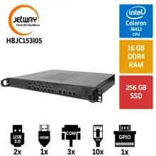 Jetway 1U HBJC153I05 J6412 16GB 256 SSD 6 Port 2.5GbE. LAN Endüstriyel Firewall Pc