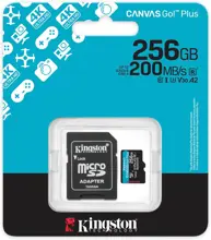 SDCG4/256GB - KINGSTON 256GB CanvasGo+ microSDXC 200MB/s A2 U3 V30 Card + Adaptör