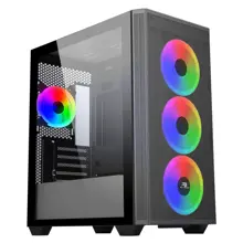 PowerBoost PB-P2252BB USB 3.0, ATX Mesh, Ring ARGB Fan, Siyah Kasa ( PSU YOK )
