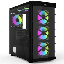 PowerBoost JBST-PBGR222BB Full Siyah Tempered Glass 7xARGB Fanlı kasa (PSU Yok)