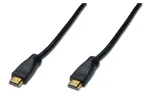 AK-330105-100-S Hdmi High Speed Bağlantı Kablosu (Hdmi 1.3), 1080p, Hdmi tip A Erkek - Hdmi tip A Erkek, 10 metre, CU, AWG28, 2x zırhlı, <b>amplifikatörlü</b>, UL, altın kaplama, siyah renk